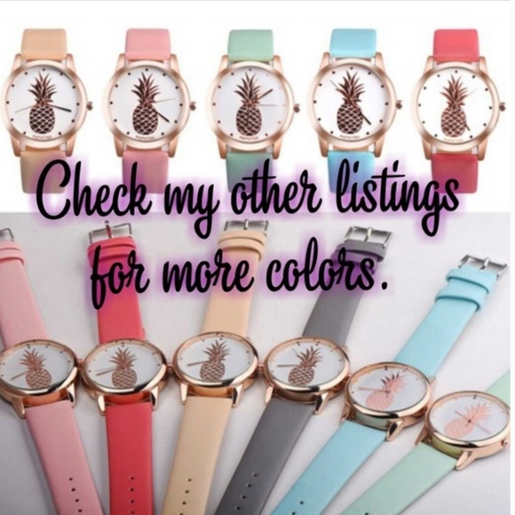 Pineapple Watch Sea Green Band Rose Gold Plated - Picture 2 of 2